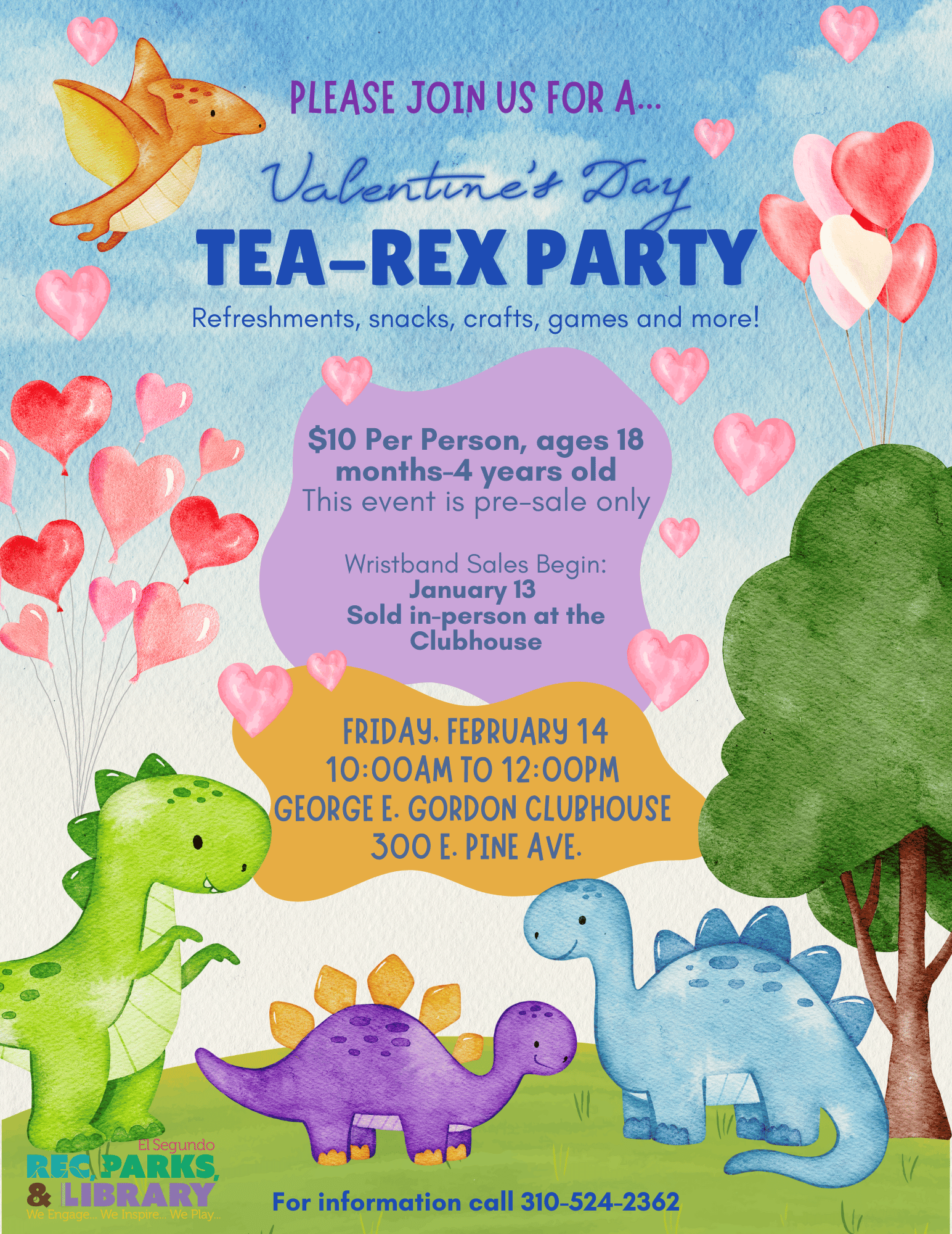 Tiny Tot Tea-Rex Party 2025 Flyer