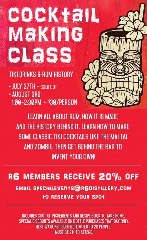 R6 Cocktail Making Class flyer